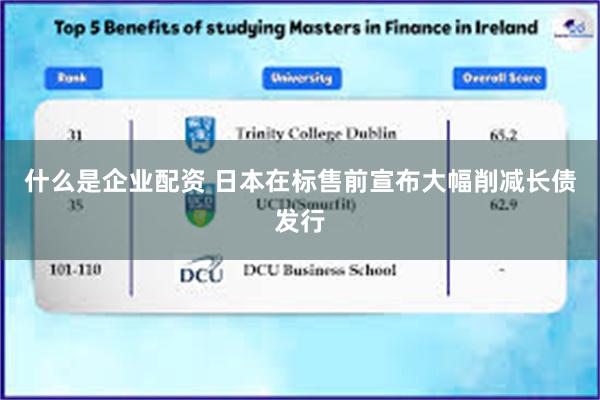 什么是企业配资 日本在标售前宣布大幅削减长债发行